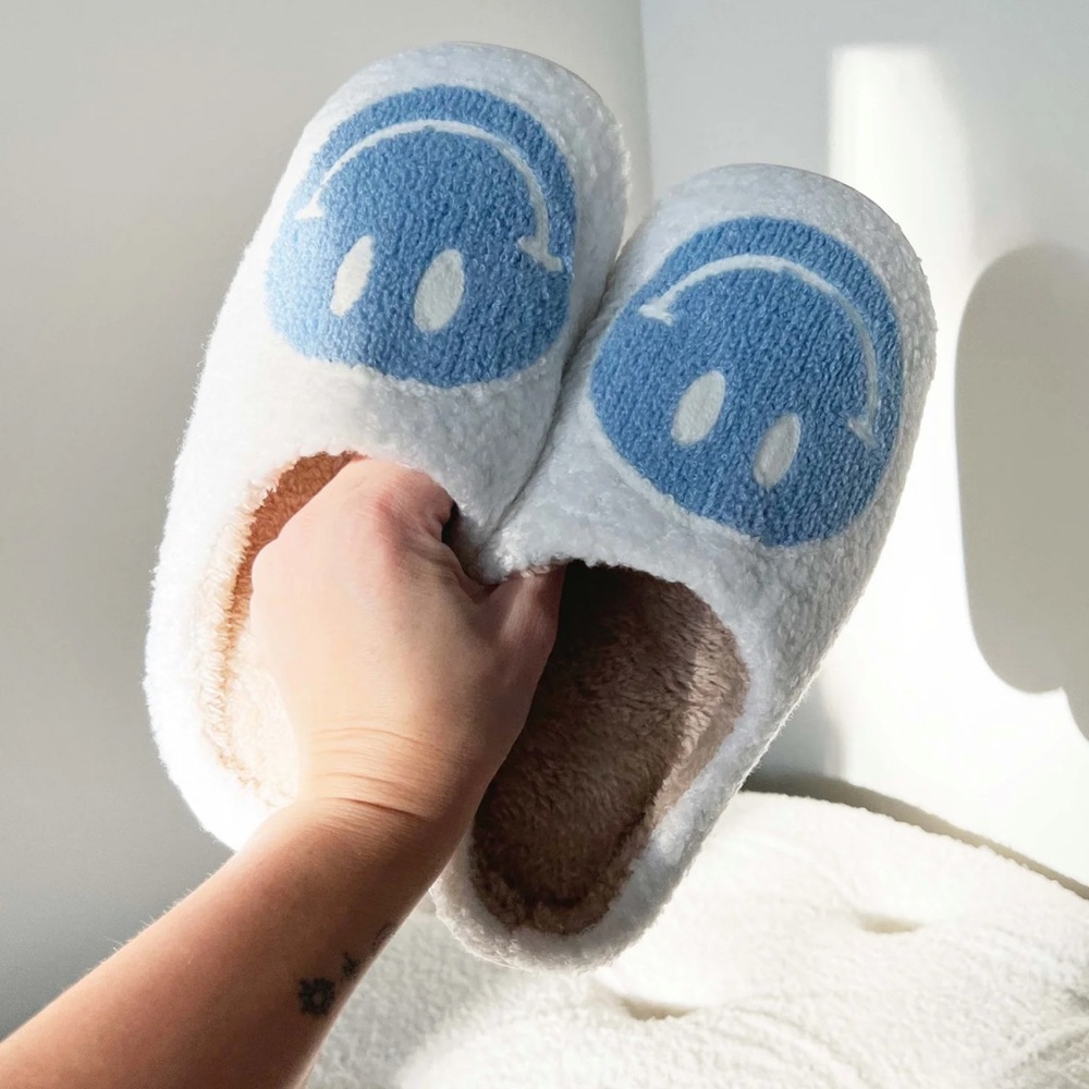 Happy Face Slippers -  New sizes 7, 8, 9